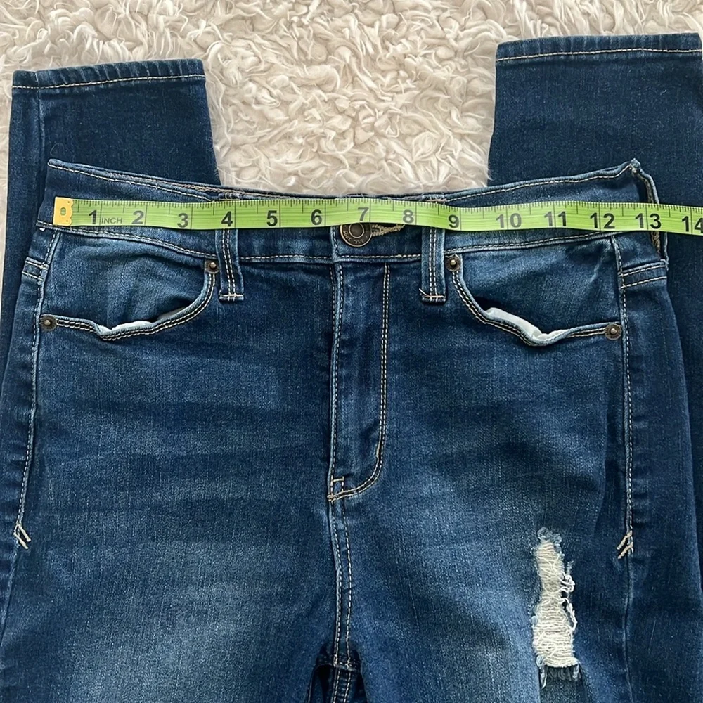 Mudd High Rise Jeggings Flex Stretch Denim Jeans Size 7 Skinny Distressed - Picture 10 of 12